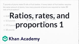 Ratios, Rates, And Proportions  Basic Example | Math | New SAT | Khan Academy