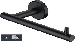 JQK Black Toilet Paper Holder 5 Inch 304 Stainless Steel Thick 0.8mm
