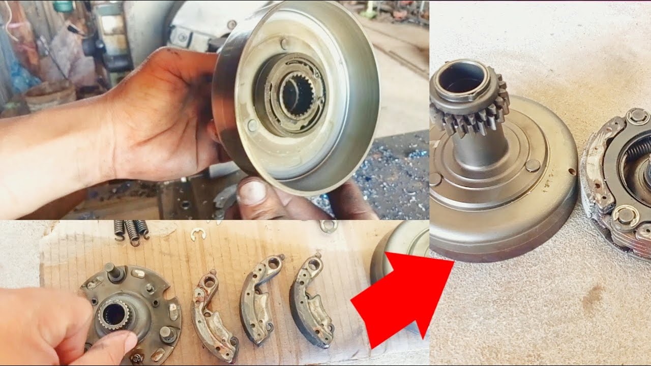 Check Clutch Shoe Removal and Control Clutch Noise 2015 Hongda 125cc motorcycle engine YouTube