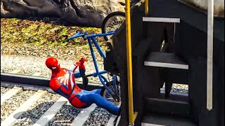 Gta 5 - Spiderman Bmx Stunts Jumps/Fails (Euphoria Ragdolls) #5