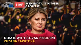 Slovak President Zuzana Čaputová addresses Parliament