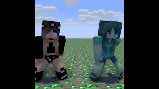 New dance me(Witha girl) and Zombie girl #mineanimation #minecraft