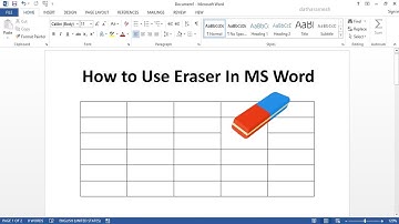 How to Use Eraser In MS Word