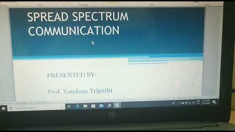Spread Spectrum Part 1 By Prof. Vandana Tripathi, HOD EC Department