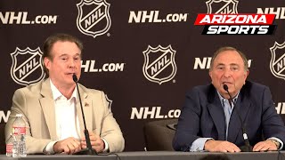 NHL commissioner Gary Bettman and owner Alex Meruelo address sale, relocation of Arizona Coyotes