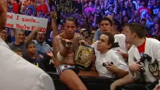 CM Punk leaves with the WWE Championship: WWE Money in the Bank 2011
