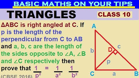 ΔABC is right angled at C. If p is the length of the perpendicular from C to AB and a, b, c are the