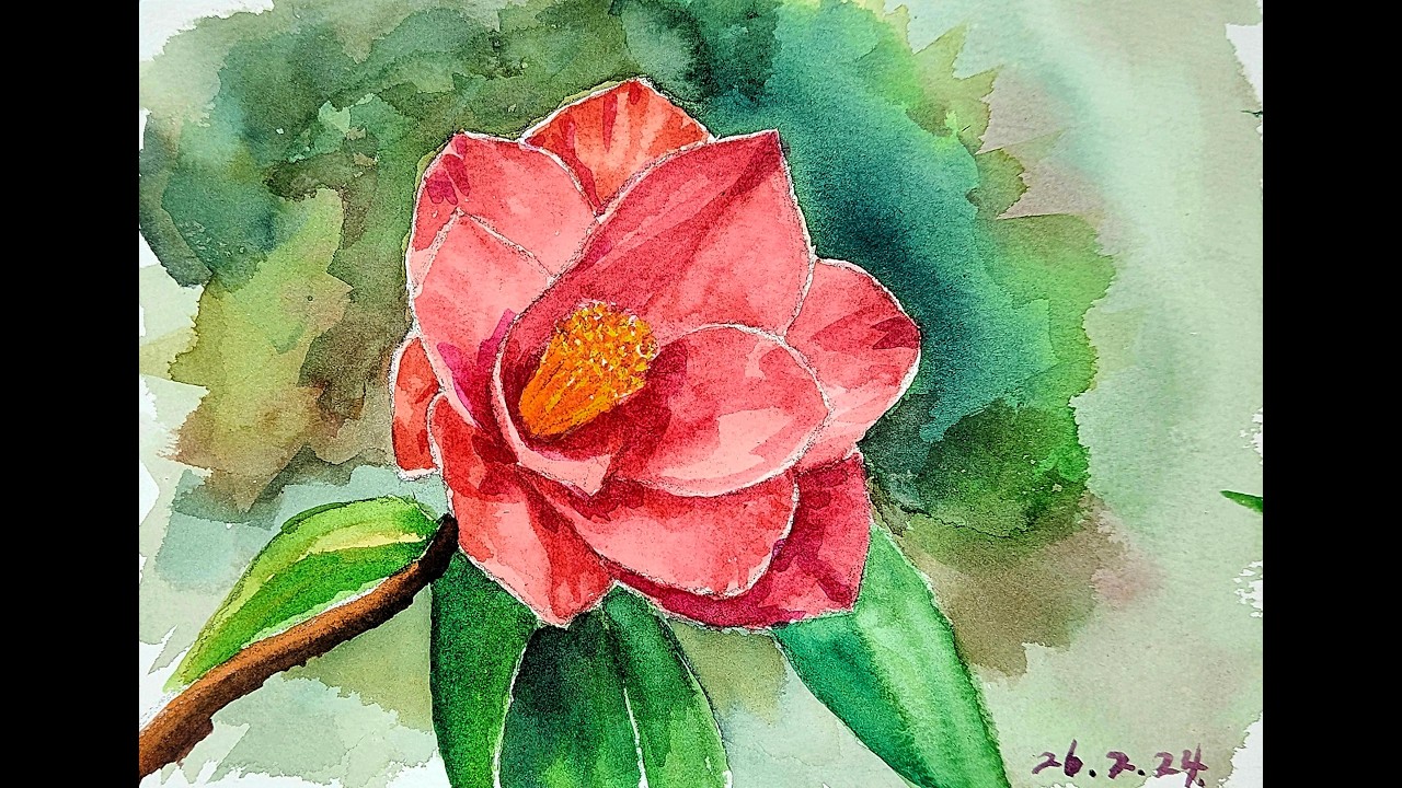 #수채화_동백꽃이 있어 겨울은 더 아름다웠습니다.