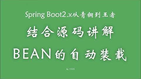 3 1 结合源码讲解bean自动装配原理 SpringBoot从青铜到王者系列 教程