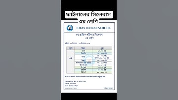 ৩য় প্রান্তিক পরীক্ষার সিলেবাস। ৩য় শ্রেণি। সরকারি প্রাথমিক। #khanonlineschool