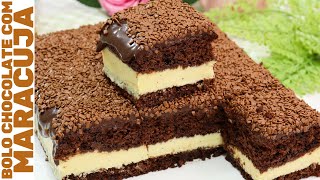 CHOCOLATE CAKE WITH SUPER CREAMY PASSION FRUIT FILLING! Fluffy, delicious and super easy to make!