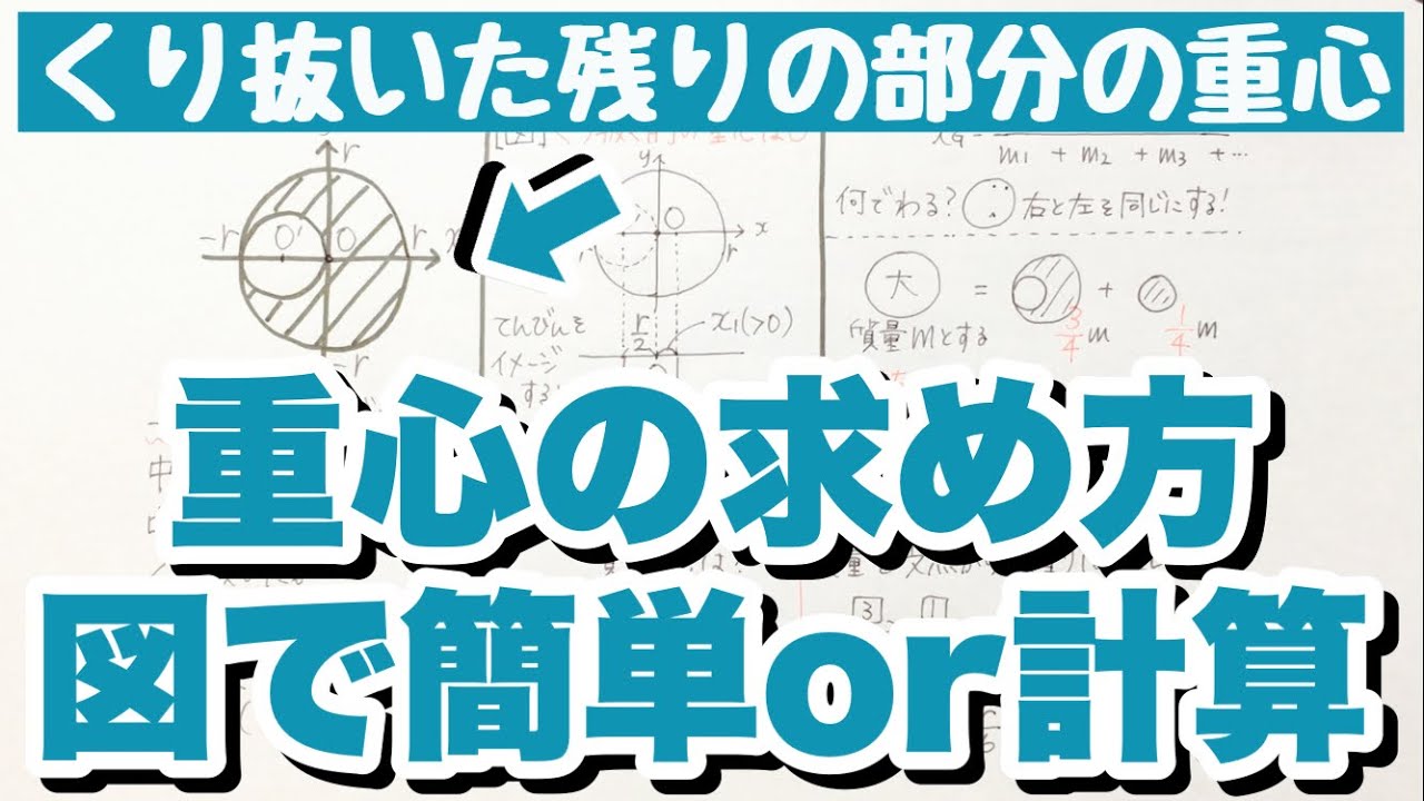 【重心の求め方】円から円をくり抜いたパターン 図を使った簡単な解法と計算で解く方法 力学 コツ物理基礎・物理 YouTube 【重心の求め方】円から円をくり抜いたパターン 図を使った簡単な解法と計算で解く方法 力学 コツ物理基礎・物理 YouTube