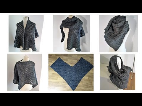Как связать пончо шарф спицами