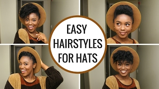 4 NATURAL HAIRSTYLES FOR HATS (QUICK 