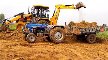 New Jcb 3dx Backhoe Machine Loading Mud In Old Powertrack Euro 50 Tractor | Jcb Tractor Video |Dozer