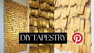 Easy DIY Gold Tapestry inspired by Olga De Amaral and 1st Dibs