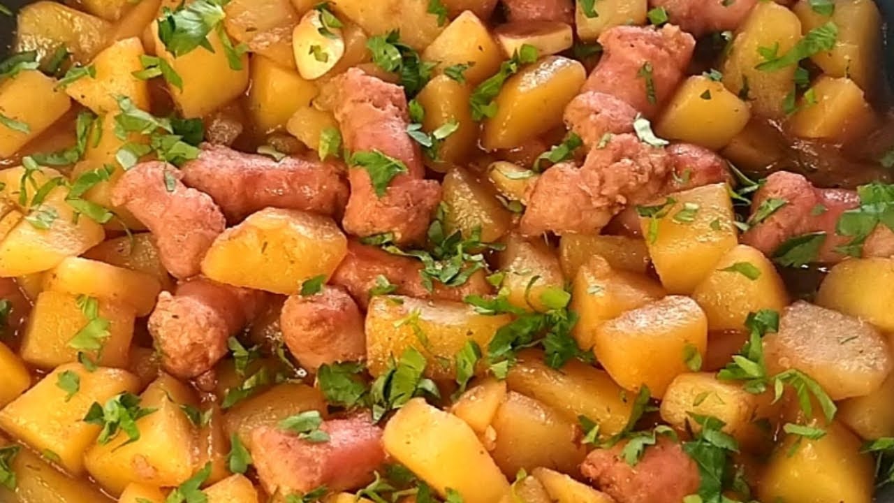 ¡Los grandes Restaurantes No saben ésta receta! ¡salchichas con papas súper ricas, fáciles y rápidas