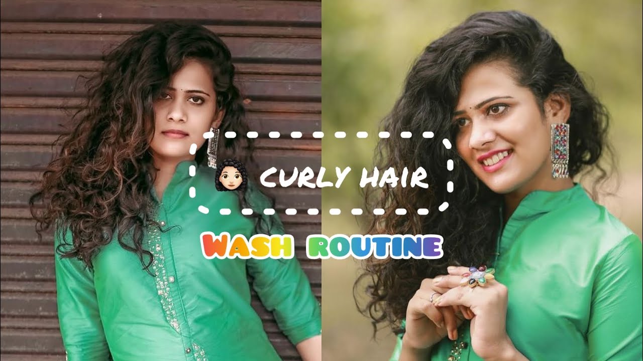 Curly Hair Washday routine/cg method/ indian curls/curly girl routine in Malayalam 🔥🔥