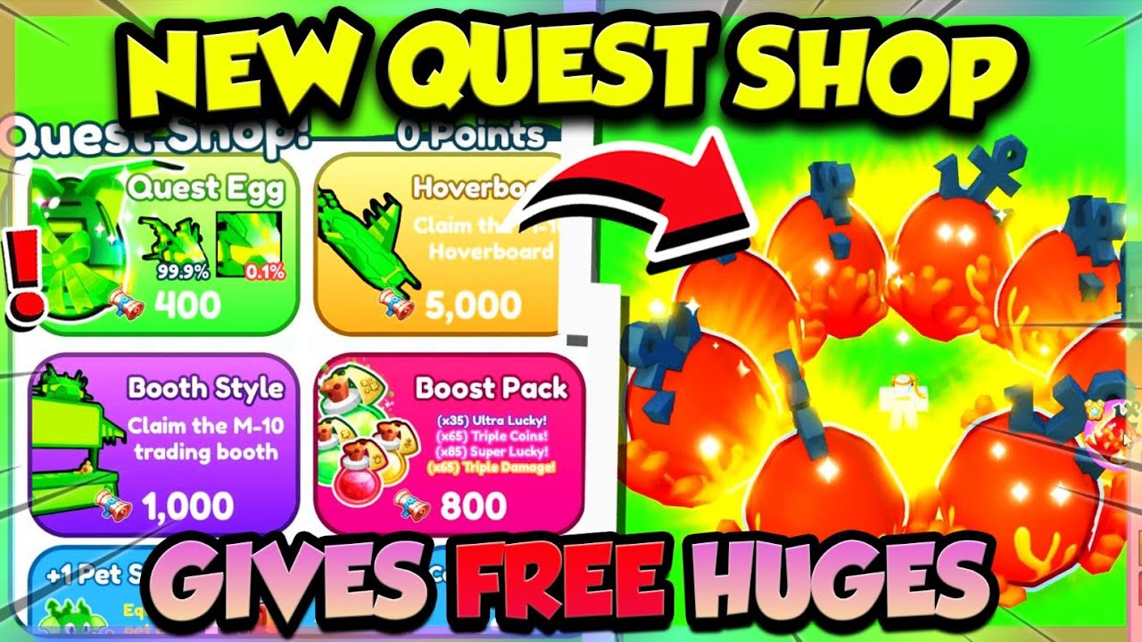 🔓QUEST SHOP Gives FREE HUGES In Pet Simulator X!! (Roblox) 