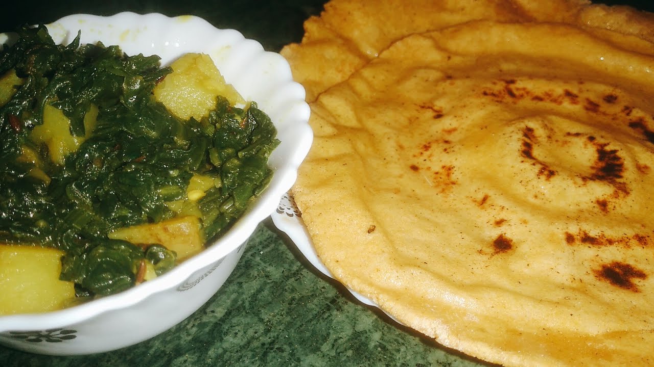 MAKKE KI ROTI & PALAK ALLU KI SUKHI SBJI|Quick & simple Healthy ...