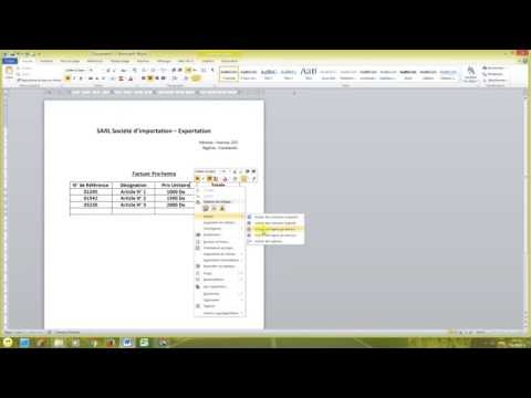 Microsoft Word 2010 - Facture Pro-forma