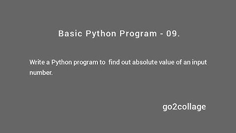 EP 09 | Language Python | Basic Program I go2collage
