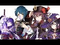 (14SEC) Burst DMG party (Mona, HuTao, Raiden, Xingqiu) #shorts