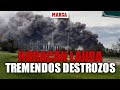 Terribles destrozos del huracán Laura al tocar tierra: los vientos alcanzaron los 230 km/h