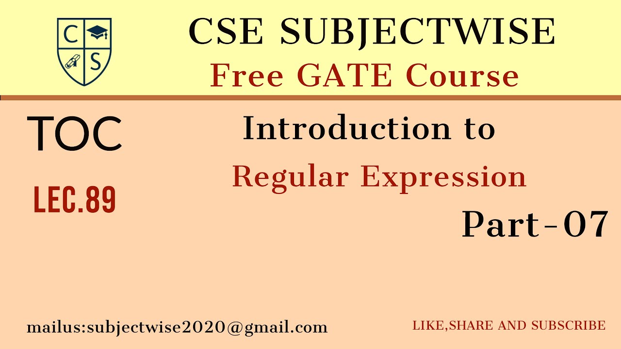 Lec 89 Introduction to Regular Expression (part 7) - YouTube