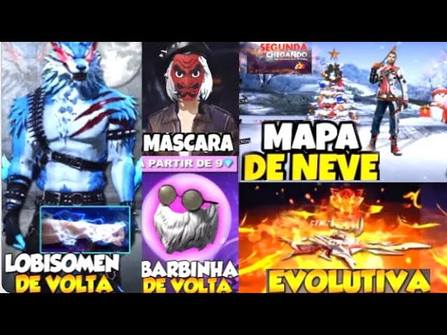 AMANHÃ EVENTO! PUNHO 2EM1, REDENÇÃO, TÊNIS ANGELICAL, BÔNUS 100%, DEMON  SLAYER - NOVIDADES FREE FIRE 