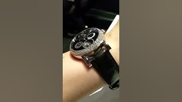 Watchesandart.com - Christiaan van der Klaauw real moon black dial diamond bezel