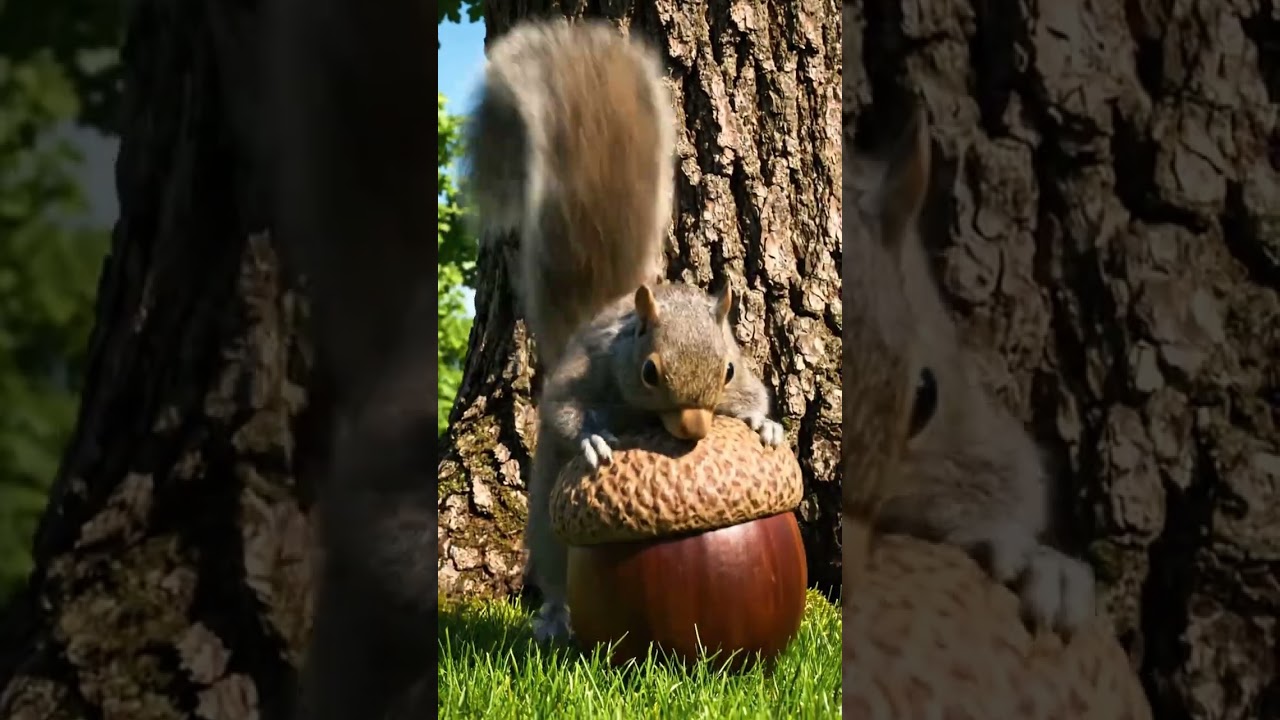 Squirrel vs Giant Nut Epic Fail Climb | Funny Animal Short | Nebula Shot