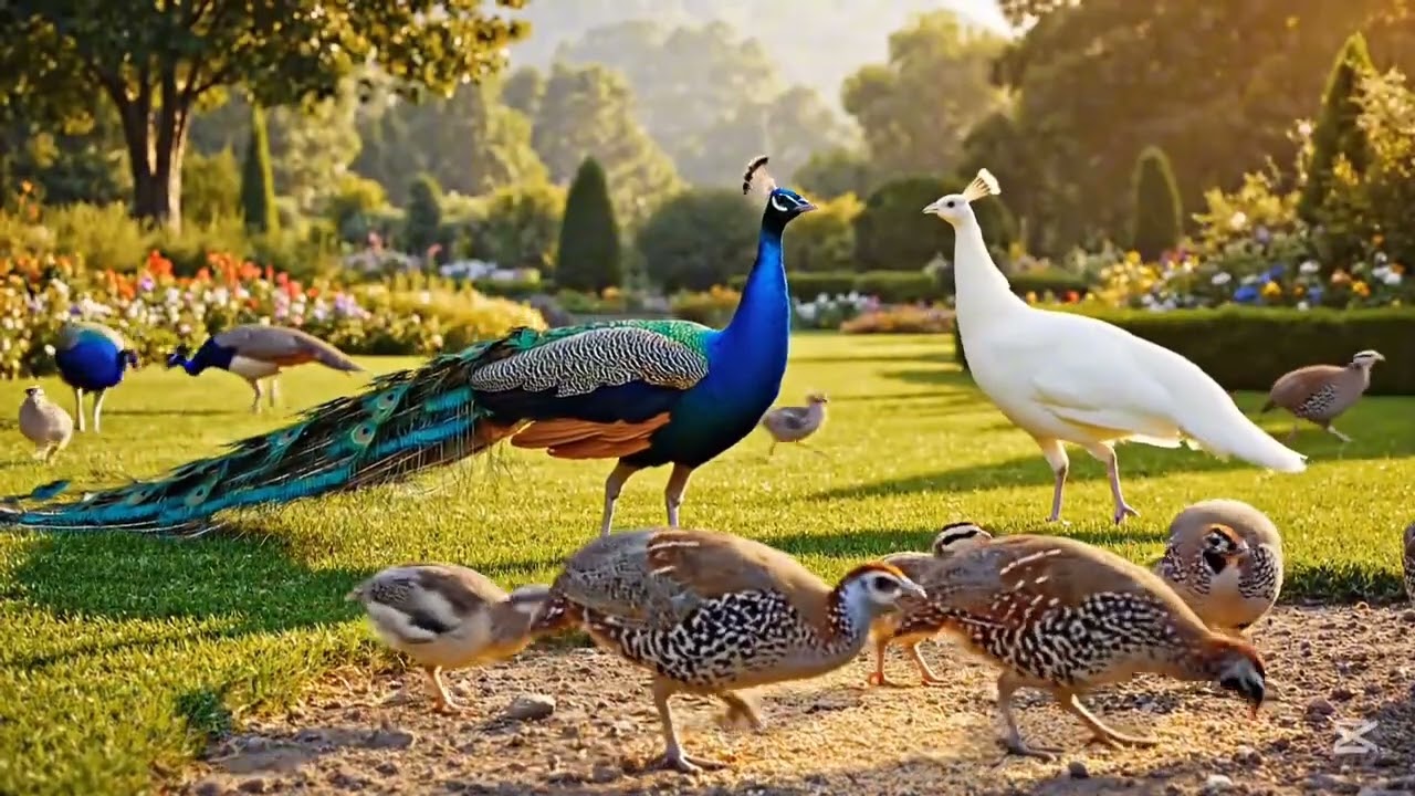 Fancy Peacocks Roam Around the Zoo