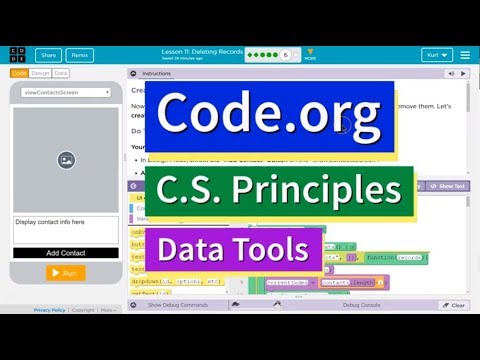 Deleting Records Lesson 11.6 Tutorial with Answers Code.org CS Principles + CodeAI