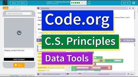 Deleting Records Lesson 11.6 Tutorial with Answers Code.org CS Principles