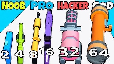 NOOB VS PRO VS HACKER IN MERGE GUN RUN