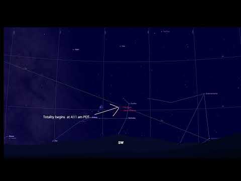 Lunar Eclipse Position in the sky for May 26, 2021