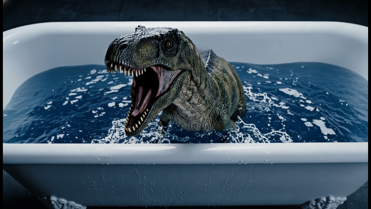 T-Rex Jurassic ASMR Bath Bomb Fizz 🦖 | Deep Sleep Crackling Water (4K, No Talking)