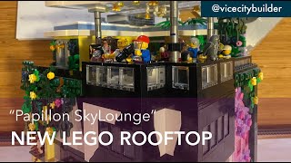 Custom LEGO Modular Building - Miami-Style Rooftop Bar and Lounge!
