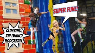 Riding the zip line, rock climbing, and doing flips and tricks at the trampoline park!