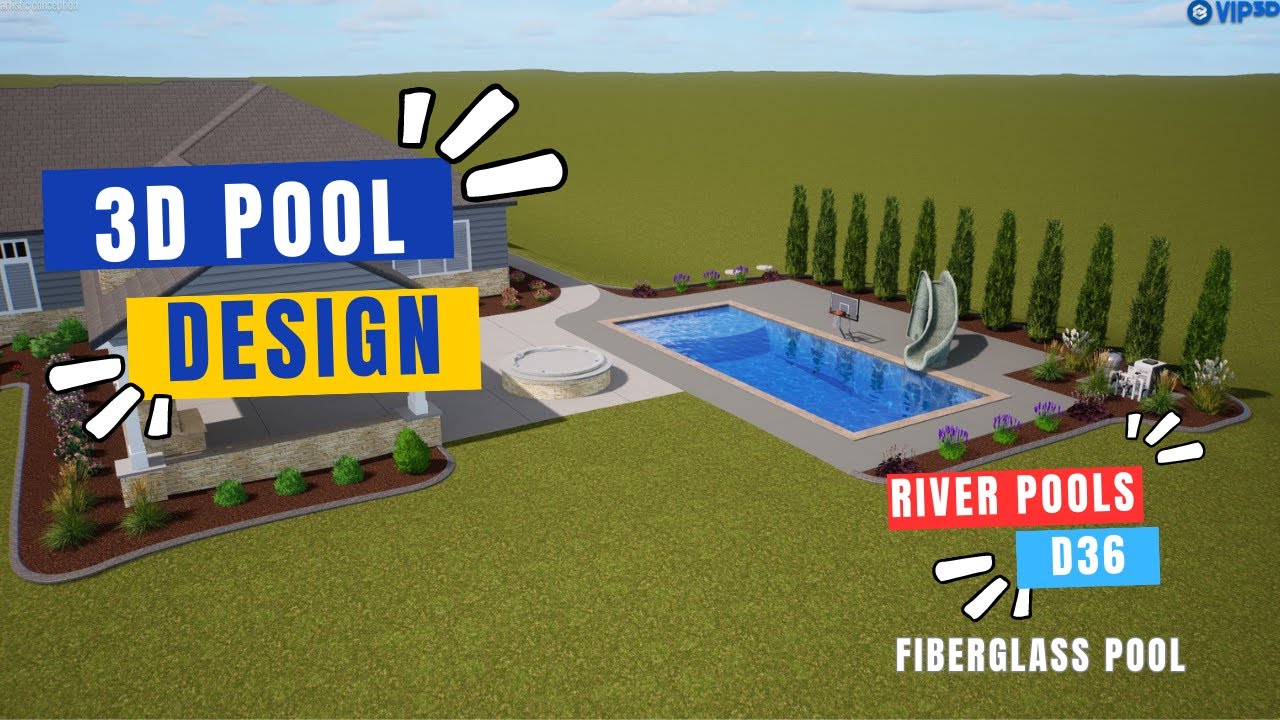 3D Design Video River Pools D36 Fiberglass Pool in Manitowoc, WI