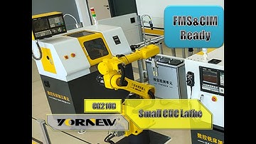 Yornew CK210B Small CNC Lathe Operating With Auto Door & Air Chuck