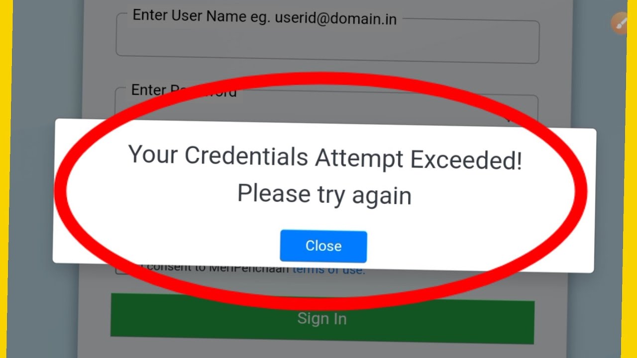 MeriPehchaan Portal Fix Your Credentials Attempts Exceeded Please try ...