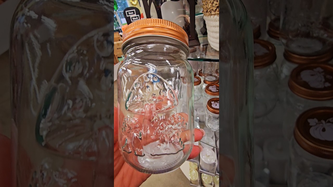 New Fall Embossed Mason Jars At Dollar Tree 