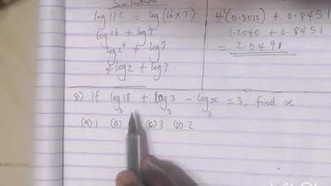 JAMB/UTME PAST QUESTIONS : LOGARITHMS #mathematics #jamb #utme #logarithm #calculation #waec #maths