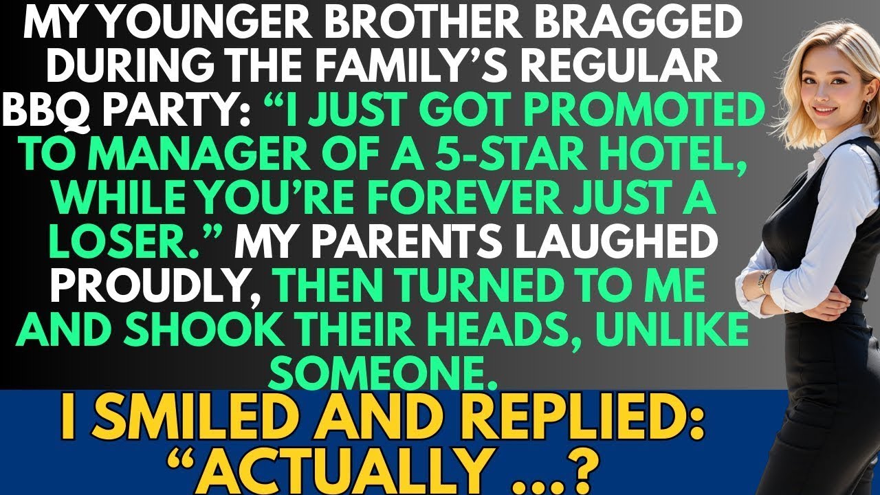 My young brother bragged, 'I just got promoted to manager of a 5 star hotel ' I smiled, 'Actually…'