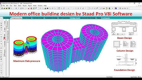 Modern office building design by staad pro V8i Software | online course | software_training| Civil |