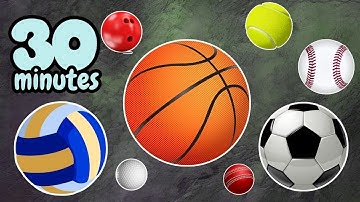 60 MINUTES Learn Sports balls for KIDS with English