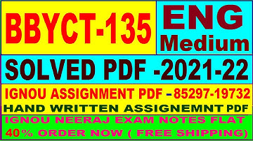 bbyct-135 solved assignment 2021-22 in English / bbyct 135 solved assignment / bbyct 135 assignment