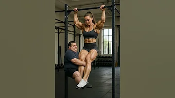 Muscular Girl Does Hanging Leg Raises Workout With Her Boyfriend 